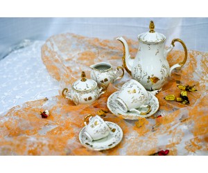 עלה זהב - סט קפה ותה