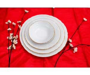 פס זהב לבן - קערות שונות