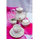 פרח ורוד - סט קפה ותה