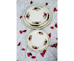 שושנה אדומה - צלחות בגדלים שונים