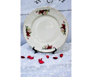 שושנה אדומה - שש צלחות עוגה 17 ס"מ