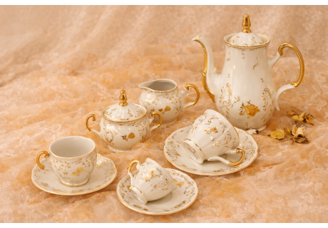עלה זהב - סט קפה ותה