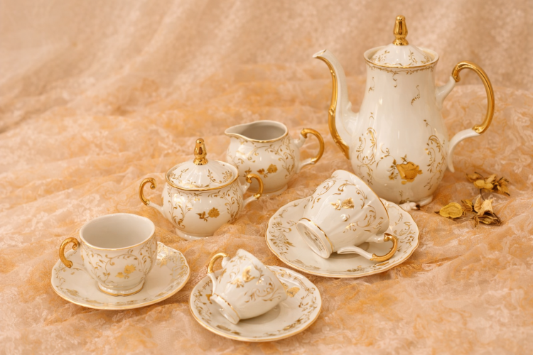 עלה זהב - סט קפה ותה