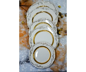 עיטור זהב עבה - צלחות בגדלים שונים