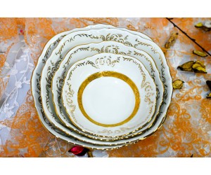 עיטור זהב עבה - קערות בגדלים שונים