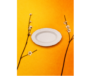 שנהב זהב - פלטות הגשה אובל 24 ס"מ