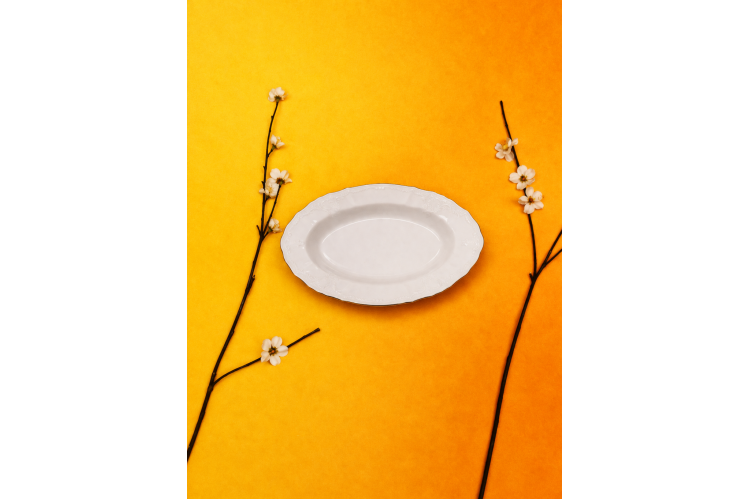 שנהב זהב - פלטות הגשה אובל 24 ס"מ