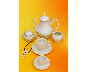 שנהב זהב - סט קפה ותה