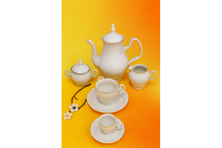 שנהב זהב - סט קפה ותה