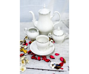 שנהב כסף - סט קפה תה