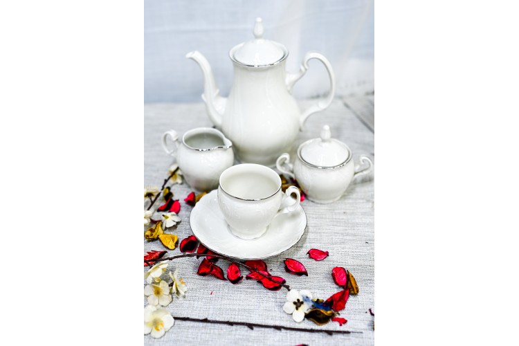 שנהב כסף - סט קפה תה