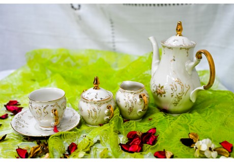 פרח נרקיס - סט קפה ותה