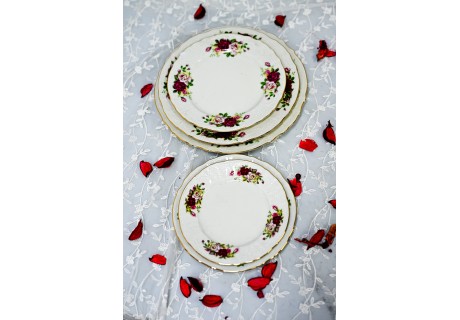 שושנה אדומה - צלחות בגדלים שונים