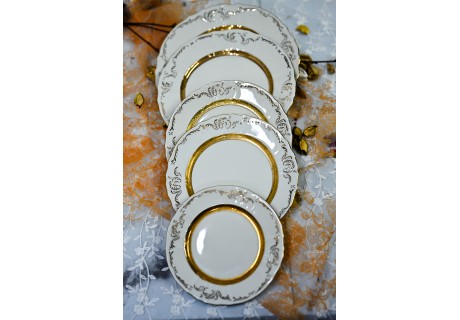 עיטור זהב עבה - צלחות בגדלים שונים