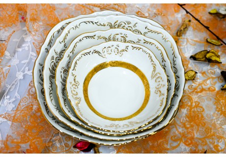 עיטור זהב עבה - קערות בגדלים שונים