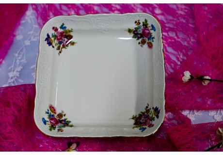 גן פרחים זהב - קערה מרובעת 25 ס"מ