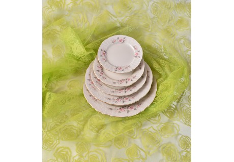 פרח ורוד - צלחות בגדלים שונים