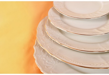 שנהב זהב - צלחות בגדלים שונים