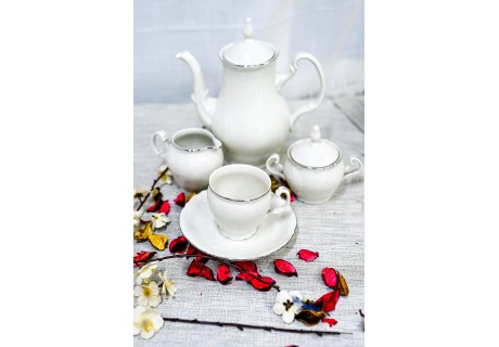 שנהב כסף - סט קפה תה